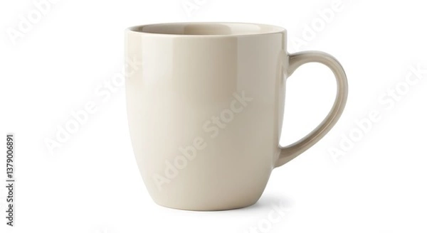 Fototapeta A minimalist mug with a smooth, neutral color. Ideal for enjoying coffee, tea, or any beverage. Simplicity and elegance combined!