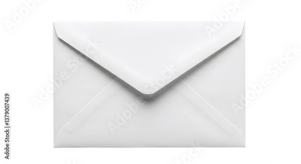 Fototapeta A pristine white envelope, a symbol of communication and anticipation, presented against a clean, bright backdrop, ready to deliver its message.