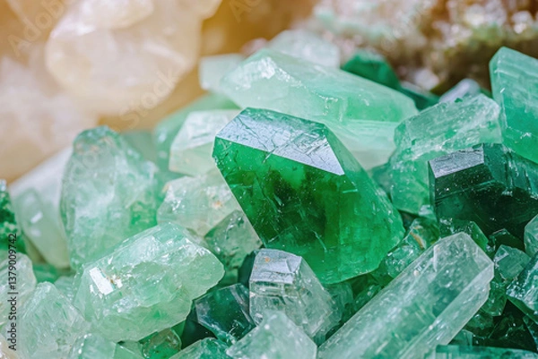 Obraz Aventurine is a shimmering quartz crystal known for its sparkling inclusions and soothing energy
