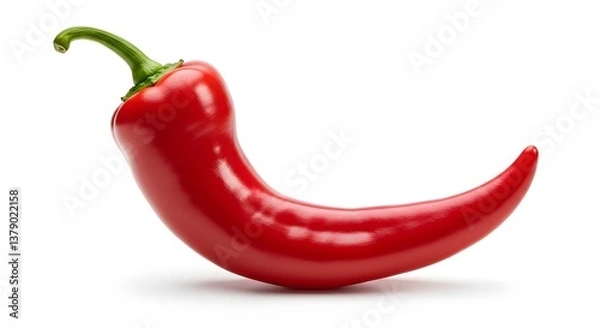 Fototapeta Fiery Red Chili Pepper: A vibrant, eye-catching red chili pepper, showcasing its smooth texture and natural form. 