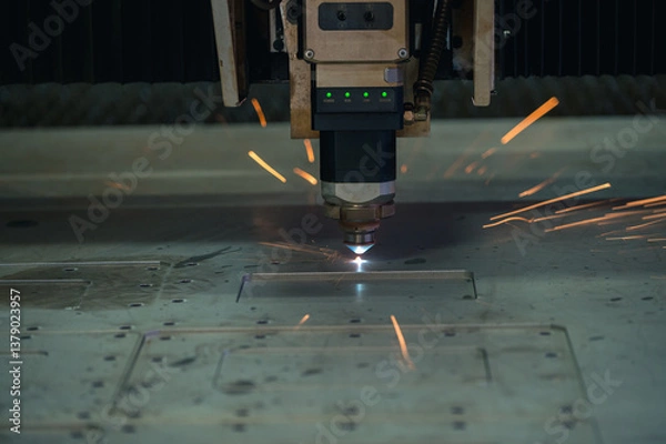Obraz Plasma cutting machine at work