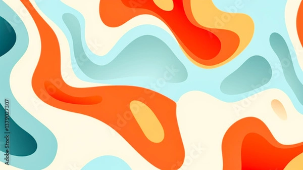 Fototapeta Vibrant Abstract Floral Pattern in Symmetrical Design