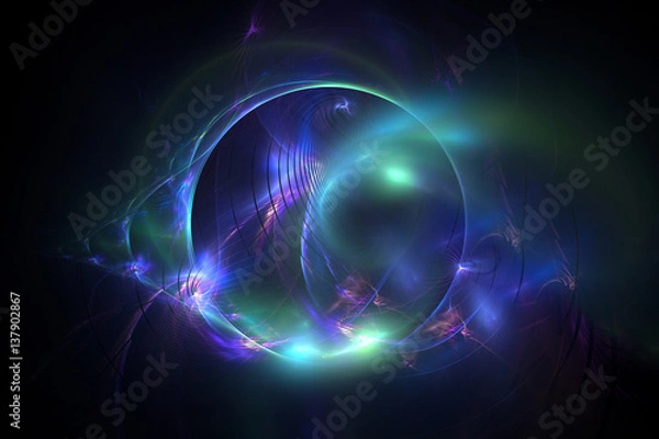 Fototapeta 3D rendering abstract fractal light background	