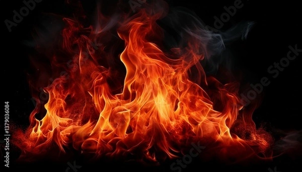 Obraz the red fire on a black background