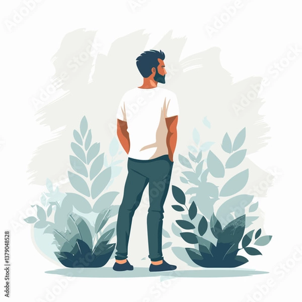 Obraz young man in the forest