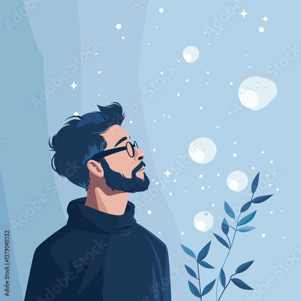 Obraz man in winter clothes