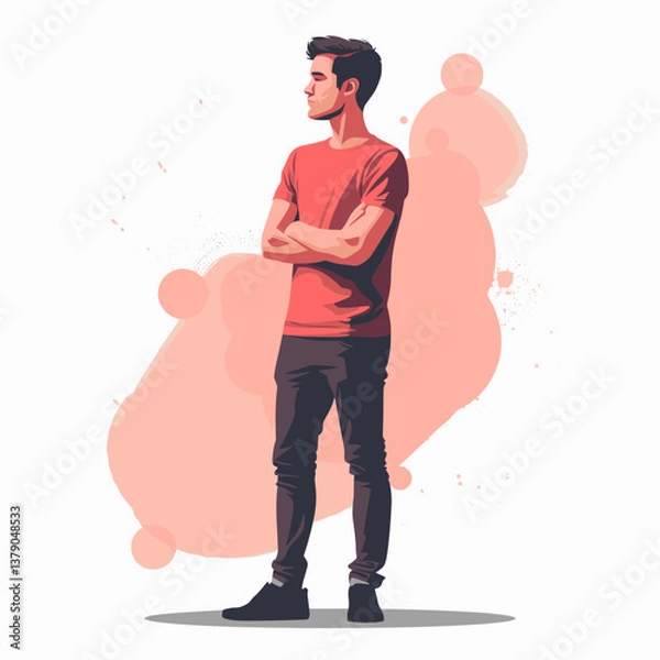 Obraz young man with cloud