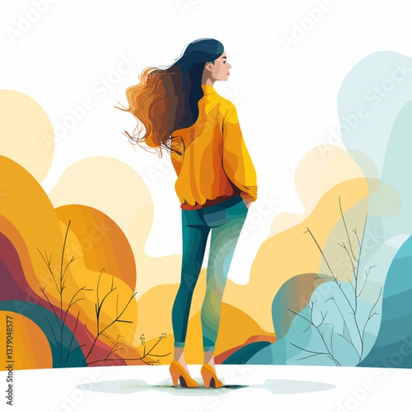 Obraz girl in the autumn forest