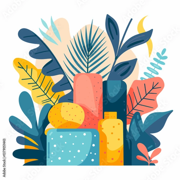 Obraz vector illustration of a set of flowers