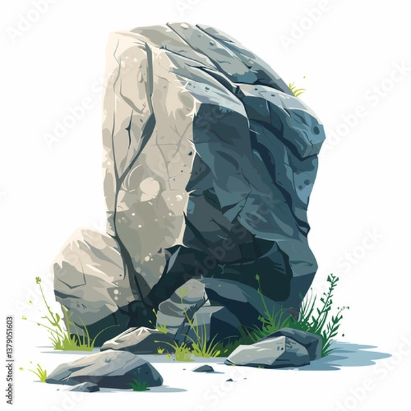 Obraz vector illustration of a stone