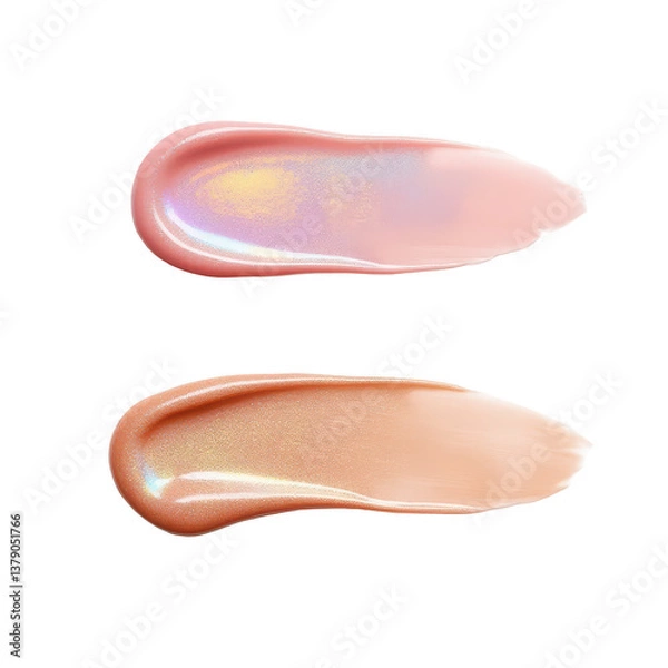 Obraz Pink and Peach Shimmery Lip Gloss Swatches