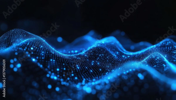 Fototapeta Concept of Network, internet communication. Abstract technology background - 3d illustration 
