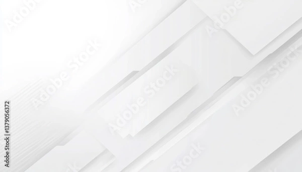 Obraz Abstract light grey white business background with squares, shadow lines. Gray office cover banner. Diagonal diamonds stripe design. Premium minimal blank technology. Modern luxury blank text space
