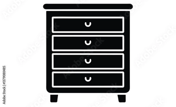 Obraz dresser icon isolated white silhouette