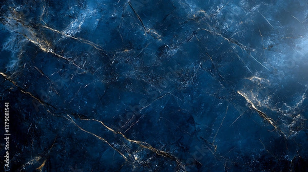 Obraz Abstract dark blue marble surface texture background