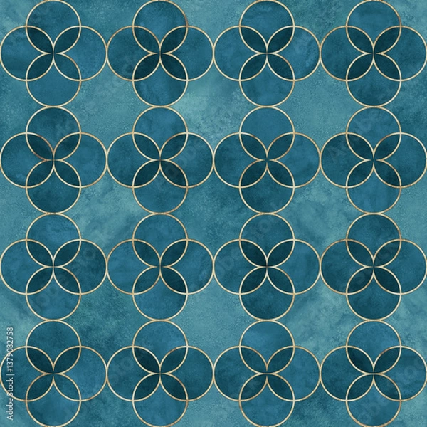Obraz Watercolor gothic style clover leaf seamless pattern