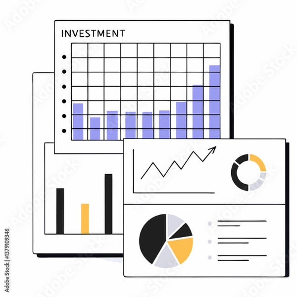 Obraz financial graphs and charts
