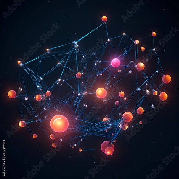 Obraz abstract background with glowing lights