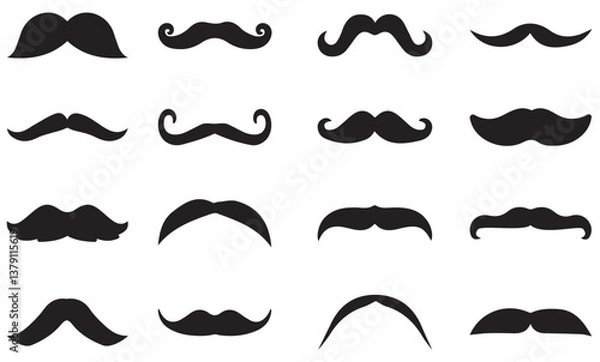 Fototapeta set of mustache. collection of mustaches. set of mustaches