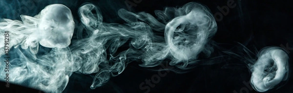 Obraz Vape trick smoke ring on dark background