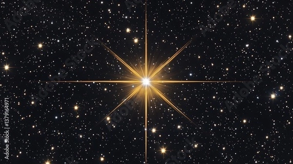 Obraz Bright starlight and glowing particles burst across the background image