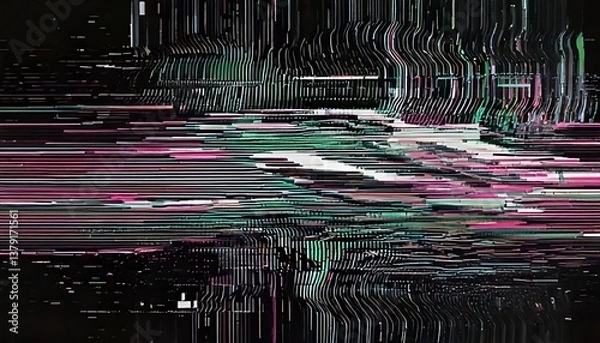 Obraz Digital Noise and Static Glitch Effect