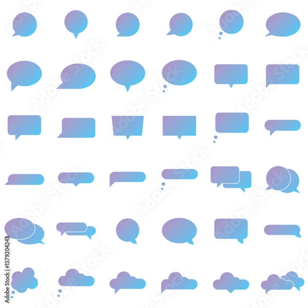 Fototapeta Speech bubbles Gradient icon set, vector illustrator