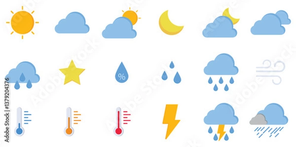 Obraz Weather icon set, vector illustrator