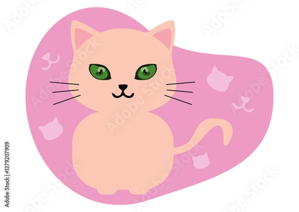 Obraz Gato simpático e feliz com seus olhos verdes