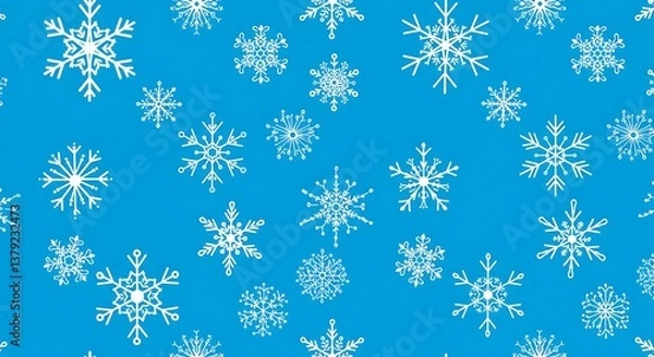 Fototapeta Azure Snowflake Dance AI Generated