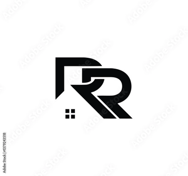 Fototapeta rr real estate logo design	