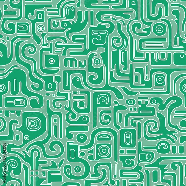 Obraz Abstract mosaic pattern painted in bright colors from geometric shapes drawn by hand.Seamless background.	
