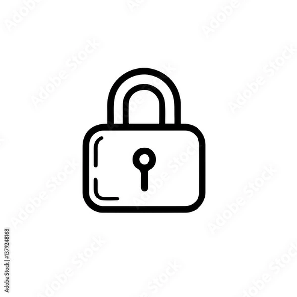 Fototapeta Simple padlock icon illustration on a white background  