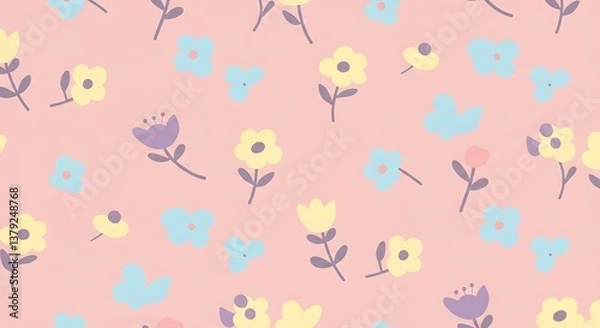 Fototapeta Pastel Bloom Symphony AI Generated