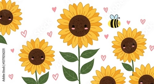 Fototapeta Sunbeams & Honeyed Hearts AI Generated