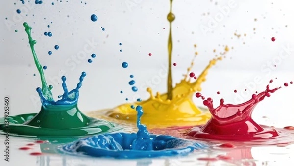 Fototapeta Colorful Paint Splashes