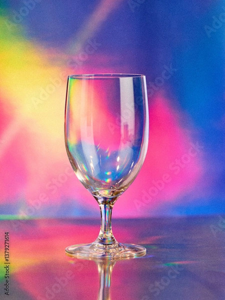 Fototapeta empty glass on colorful background