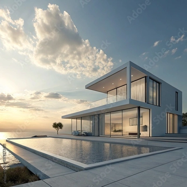 Obraz modern office building with blue sky