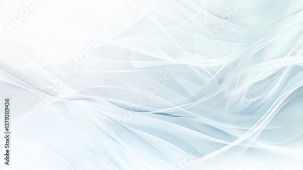 Fototapeta astarte.ai: White Flow – Abstract Background with Soft Lines and Waves