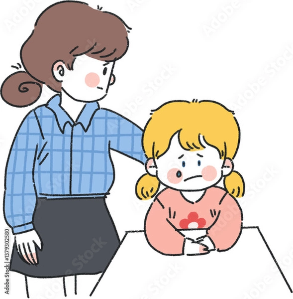 Obraz 눈물흘리는아이를 위로하는 선생님