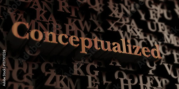 Fototapeta Conceptualized - Wooden 3D rendered letters/message.  Can be used for an online banner ad or a print postcard.