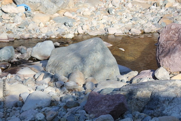 Obraz Image of pretty rocks on the Daecheongcheon River Trail