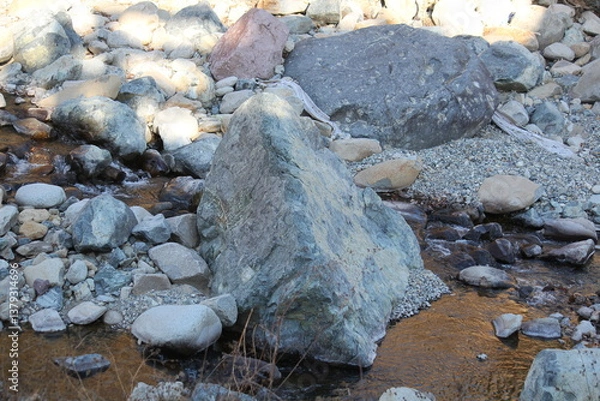 Obraz Image of pretty rocks on the Daecheongcheon River Trail