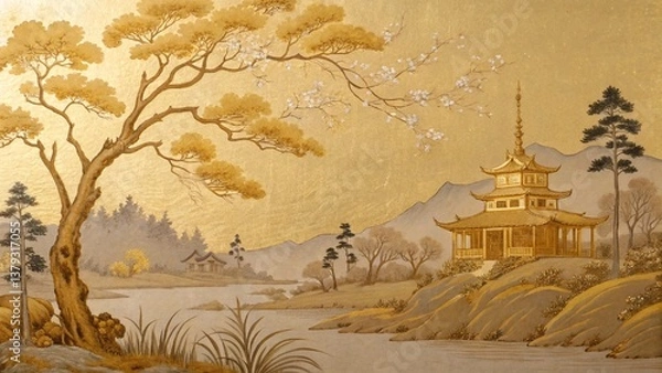 Obraz landscape with a tree in the forest