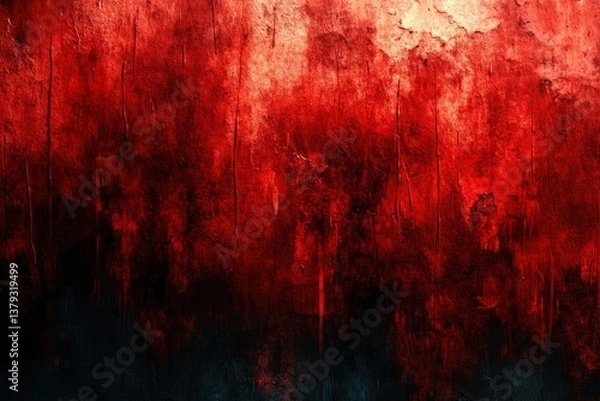Obraz Red and Black Abstract Background with Blood Splatter for Halloween Horror Art
