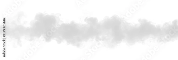 Fototapeta White gray smoke vapor fumes transparent PNG, isolated background cutout. Misty effect, swirls and shapes