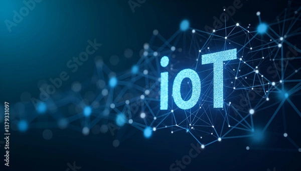 Fototapeta Dynamic IoT in Fintech: Harnessing Interconnected Sensor Networks & Advanced Analytics to Optimize Financial Performance for Superior Photo Stock Imagery