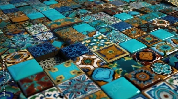 Obraz Colorful Tiles Pattern, Background Detail tile pattern