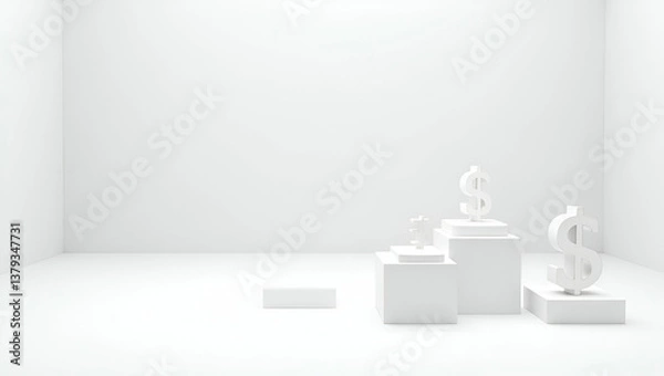 Obraz 3D Wallpaper Design: Minimalist Aesthetics for AI-Driven Expense Tracking & Smart Budgeting Tools in Personal Finance Management