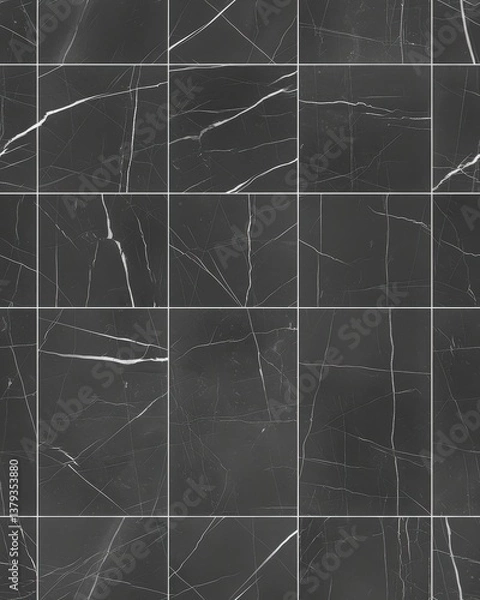 Obraz Dark grey marble patterned floor tiles tile pattern